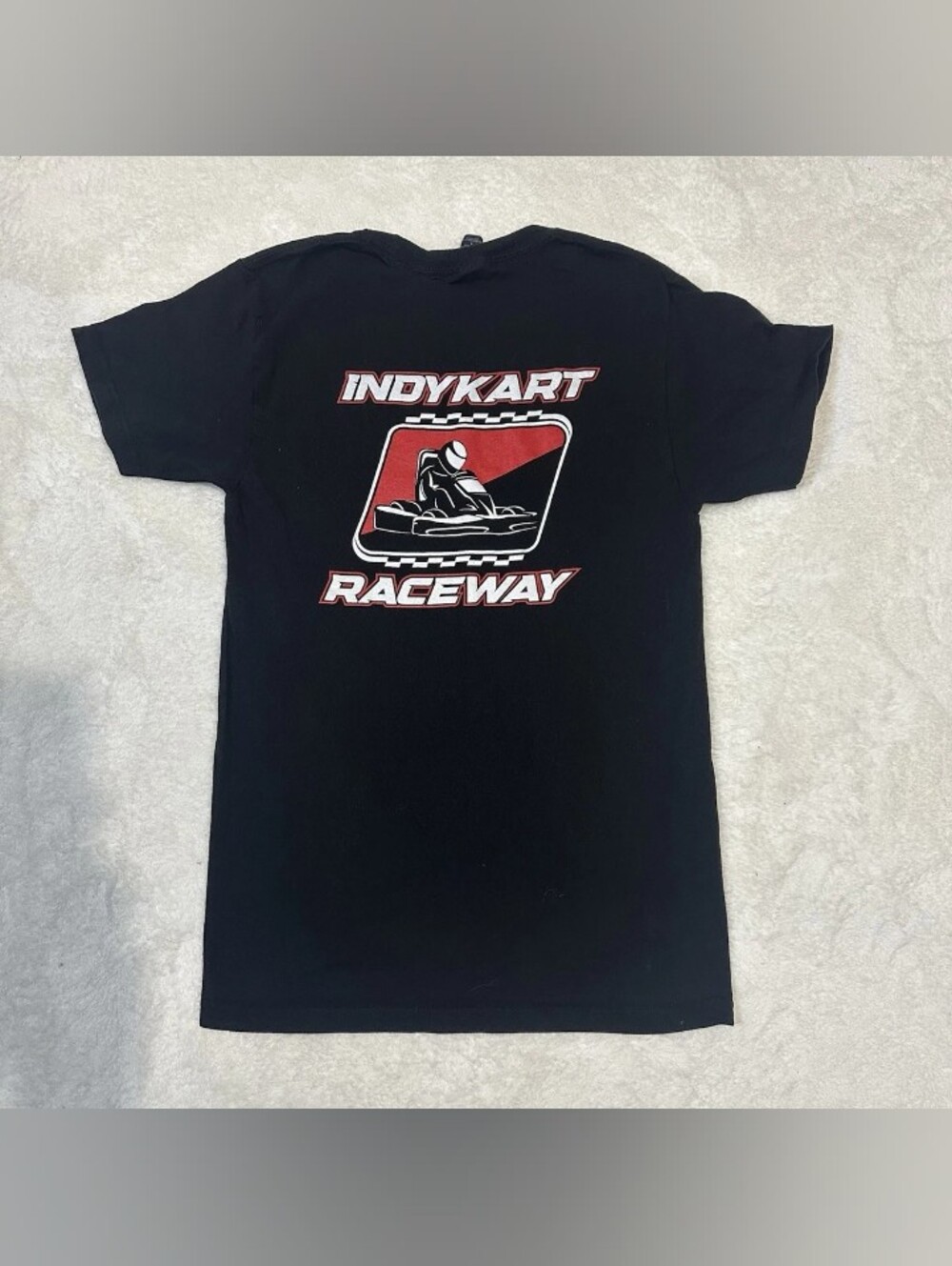M&Co Gold Indykart Raceway Go Kart Racing T-Shirt Black Size Large Graphic Tee